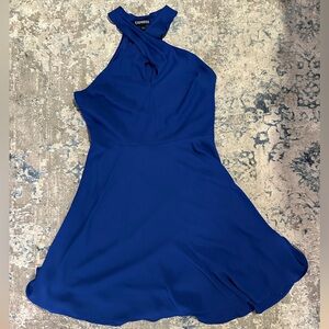 Express Royal Blue Halter Dress